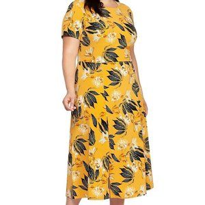 Dex Plus Floral-Print Midi Dress